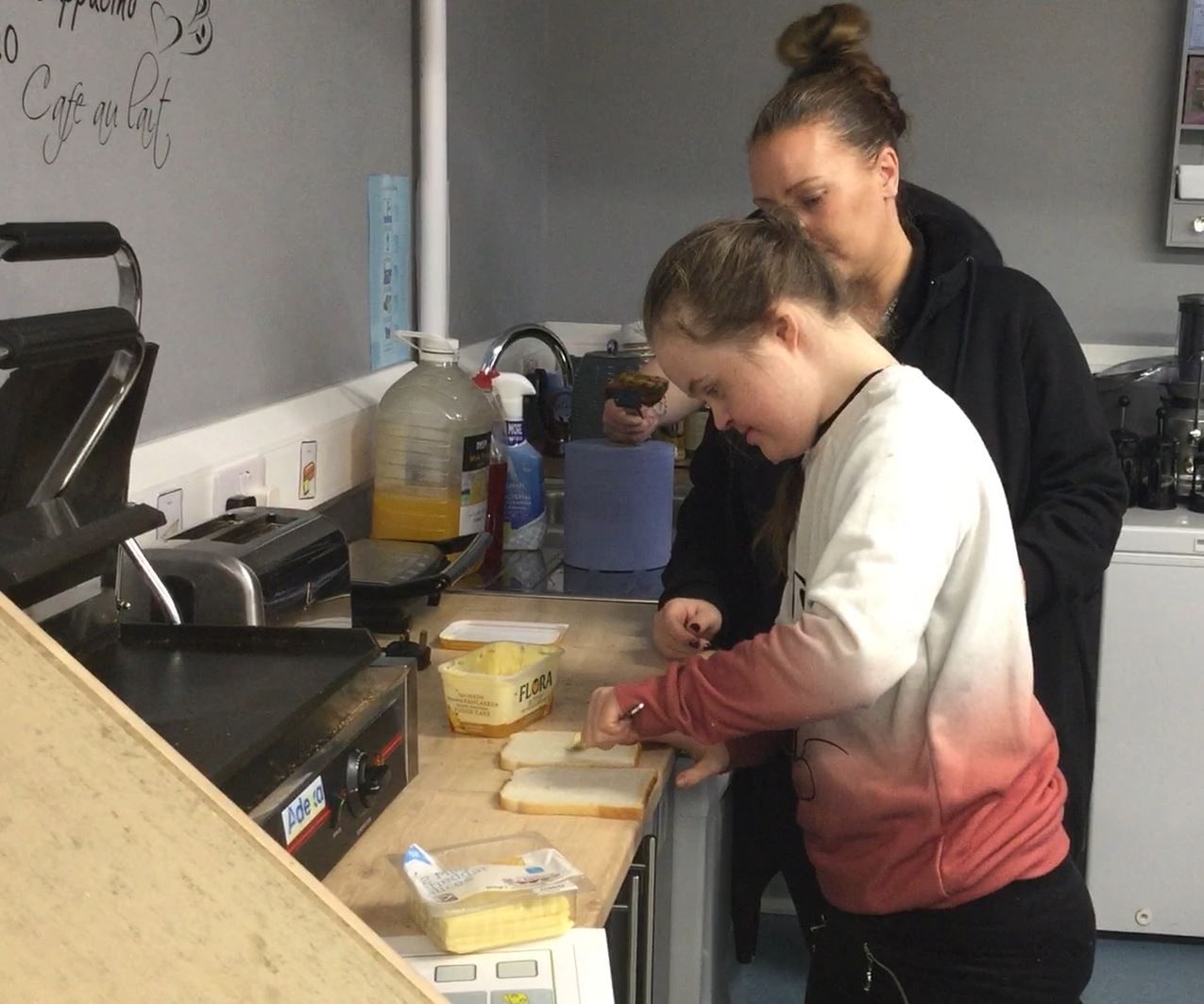 a learner making toast